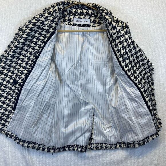 Veronica Beard Black and White Houndstooth Blazer sz 4 - Picture 11 of 14